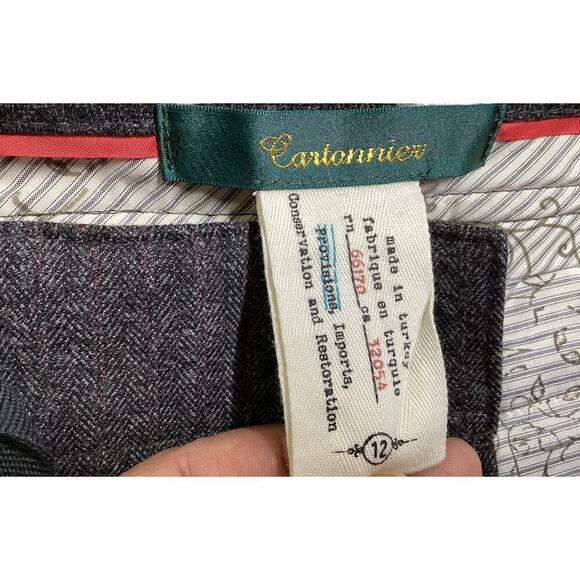 CARTONNIER Anthropologie Pants Size 12 Wide Flare Leg Capri Gray - Picture 7 of 8